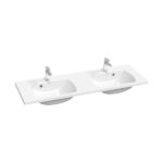 Lavoar dublu din marmura compozita Ravak Classic II, 130x45x17,4 cm, alb