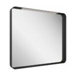 Oglinda dreptunghiulara cu rama neagra si iluminare Ravak Strip I, 50/60/80/90x70 cm