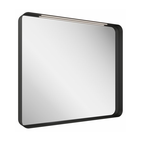 zrcadlo-strip Oglinda dreptunghiulara cu rama neagra si iluminare Ravak Strip I, 50/60/80/90x70 cm - imagine 1