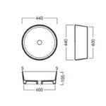 Lavoar rotund pe blat Hatria Happy Hour 07:00 slim, 44 cm, alb - imagine 2