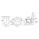 Set vas WC suspendat cu funtie de bideu Villeroy&Boch ViClean-I100, alb - imagine 2