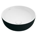 Lavoar rotund pe blat Villeroy&Boch Artis, 43x43x13 cm, alb/negru