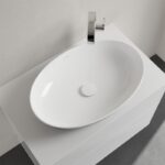 Lavoar oval pe blat Villeroy&Boch Artis, 61x41x13 cm, alb/negru - imagine 5
