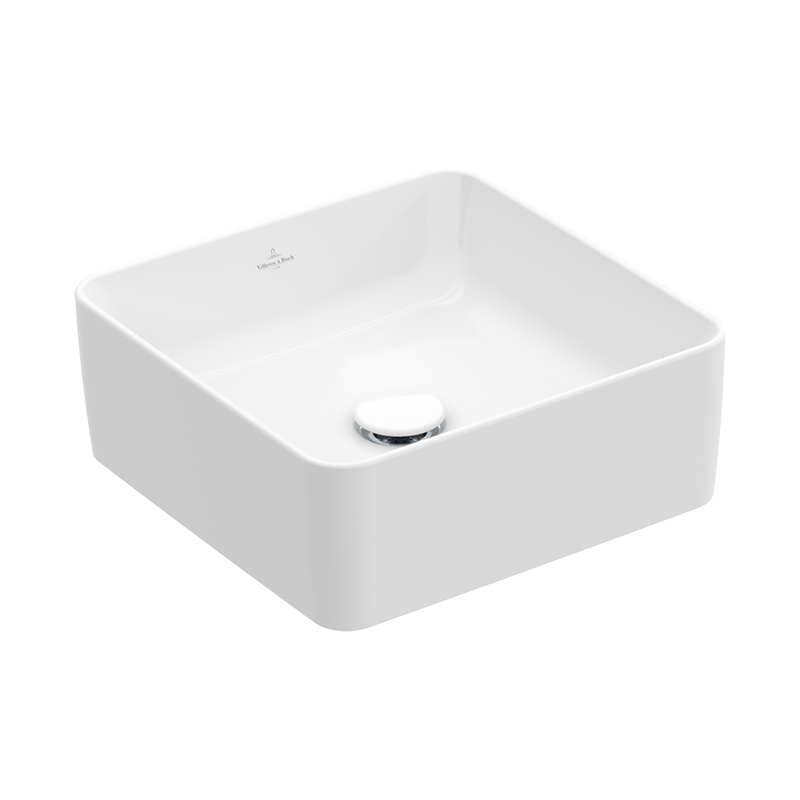 113514_lavoar_blat_villeroy_boch_collaro_patrat_38cm_alb_jollycluj_ro Lavoar patrat pe blat Villeroy&Boch Collaro, 38x38x14,5 cm, alb - imagine 1