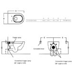 Vas wc suspendat cu functie de bideu Hatria Fusion, 35,5x54 cm, alb - imagine 2