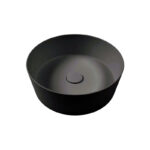Lavoar rotund pe blat Hatria Happy Hour 07:00 S, 44 cm, negru mat