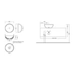 Lavoar rotund pe blat Hatria Happy Hour 06:00 S, 40 cm, negru mat - imagine 3