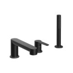 Baterie cada-dus cu montaj pe cada Ravak Puri PU026.20, negru mat - imagine 4
