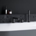Baterie cada-dus cu montaj pe cada Ravak Puri PU026.20, negru mat - imagine 3