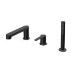 Baterie cada-dus cu montaj pe cada Ravak Puri PU026.20, negru mat