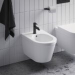 Bateria bideu Ravak Puri PU 055.20, cu ventil, negru mat - imagine 2