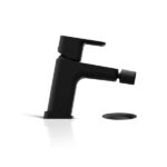 Baterie bide Ravak 10° Free TD F 055.20, cu ventil, negru mat - imagine 3