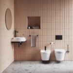 Baterie bide Ravak 10° Free TD F 055.20, cu ventil, negru mat - imagine 2