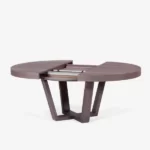 Masa extensibilia rotunda din frasin masiv Anesis Rotorra T147 - imagine 4