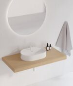 Lavoar pe blat Ravak Ceramic Slim Shelf O, 55x40x12 cm, alb - imagine 5