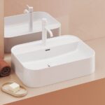 Lavoar pe blat Ravak Ceramic Slim Shelf R, 55x40x12 cm, alb - imagine 6