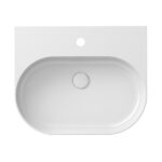Lavoar pe blat din ceramică Ravak Ceramic Slim Wall O, 55x45x12 cm, alb - imagine 4