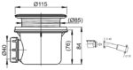 Sifon pentru cădiţe Ravak Basic,  Ø 90 mm, crom - imagine 3