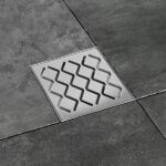 Sifon de pardoseala din plastic Ravak SN501 cu gratar din oţel inoxidabil, 105x105x50 mm