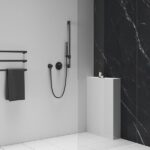 Tija cu suport glisant pentru dus Ravak Chrome 974.20BLM, 70 cm, negru mat - imagine 2