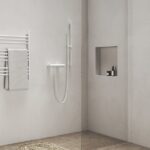 Tija cu suport glisant pentru dus Ravak Chrome 974.10WV, 70 cm, alb mat - imagine 3