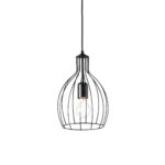 Pendul de interior Ampolla2 sp1 Ideal Lux, E27 max 1 x 60W, cod 148151, negru