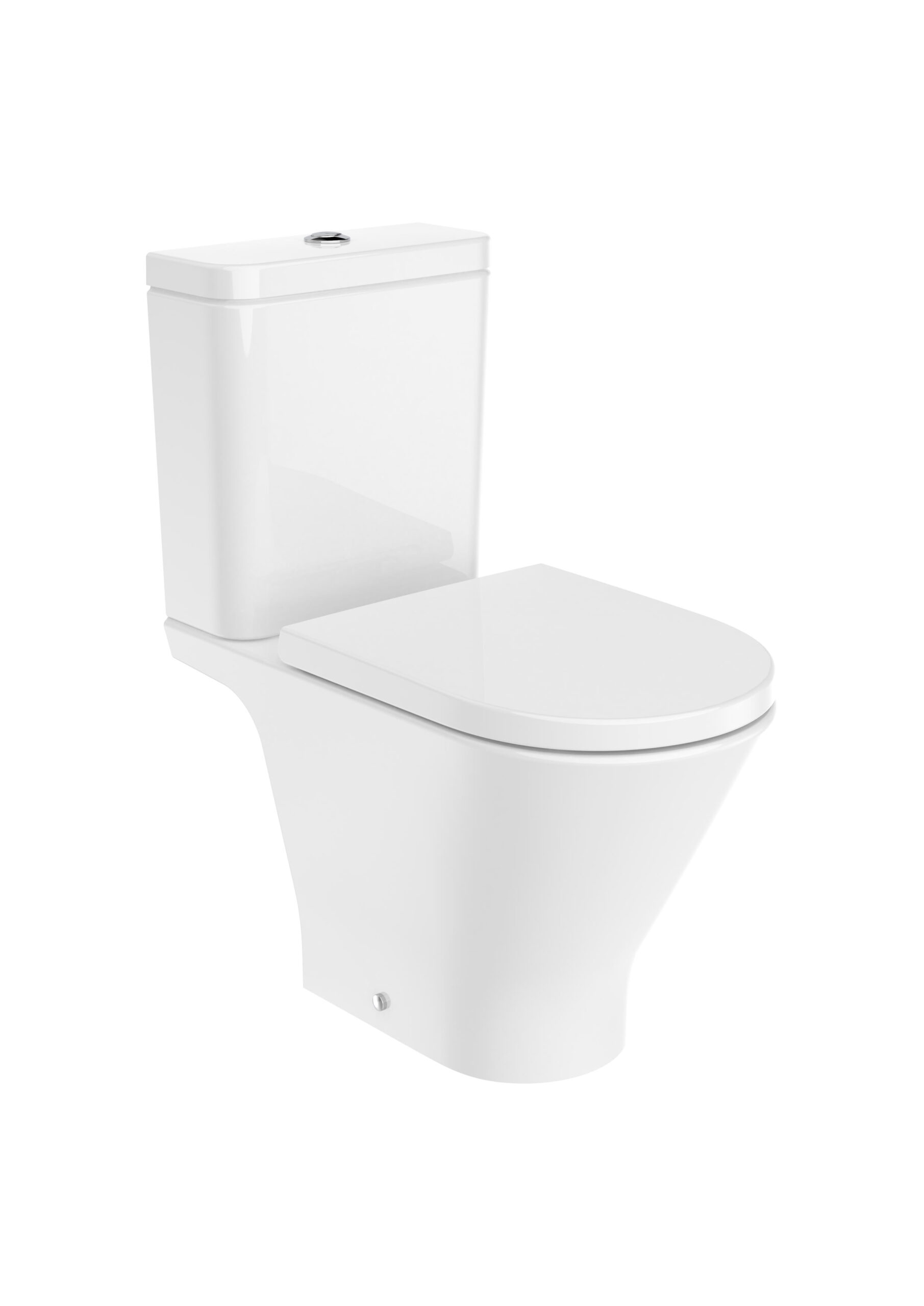 Vas WC stativ Roca The Gap Round Rimless, 37x65x79 cm, evacuare dubla - imagine 1