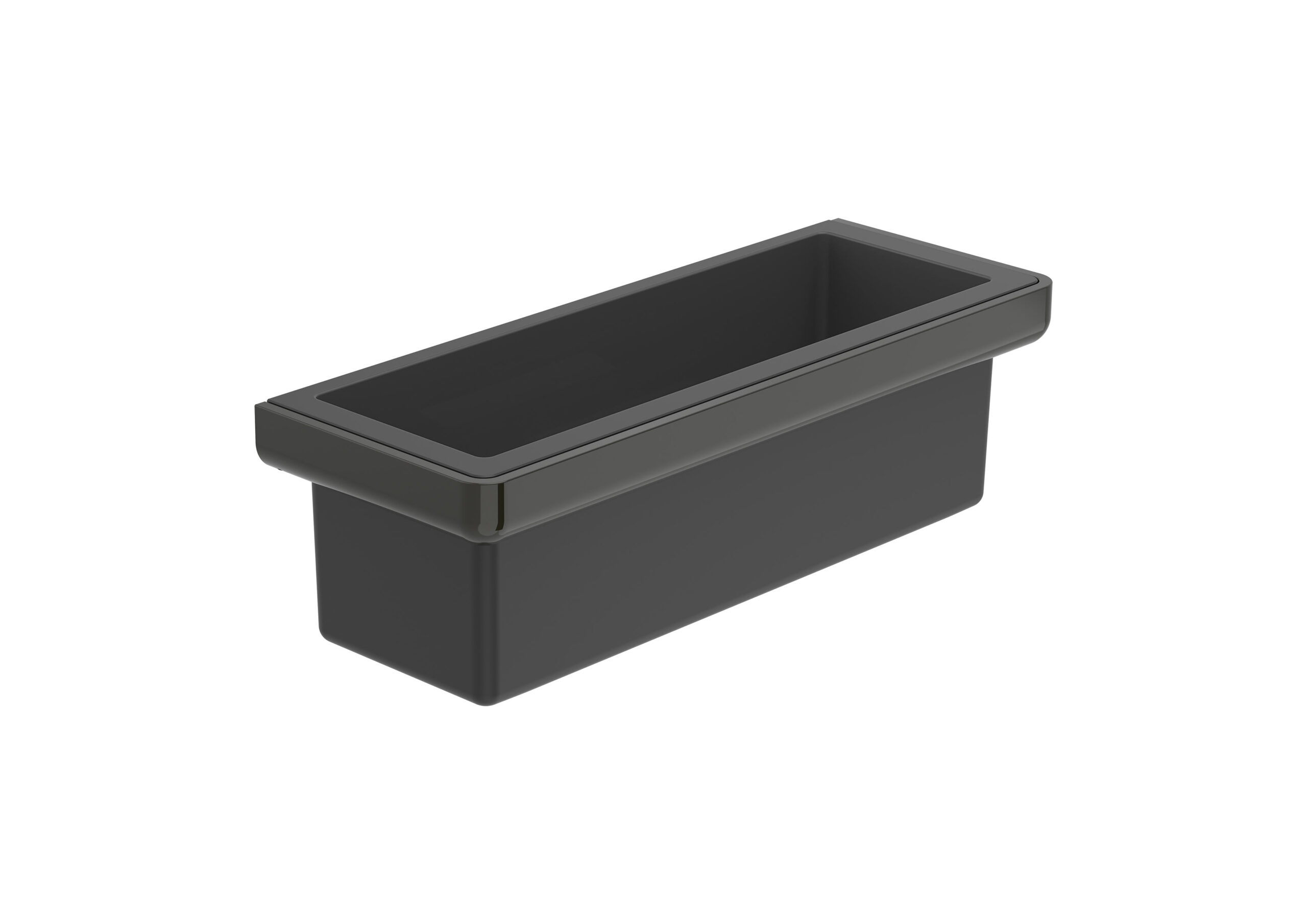 Suport cu montaj pe perete Roca Tempo, 30 cm, negru lucios - imagine 1