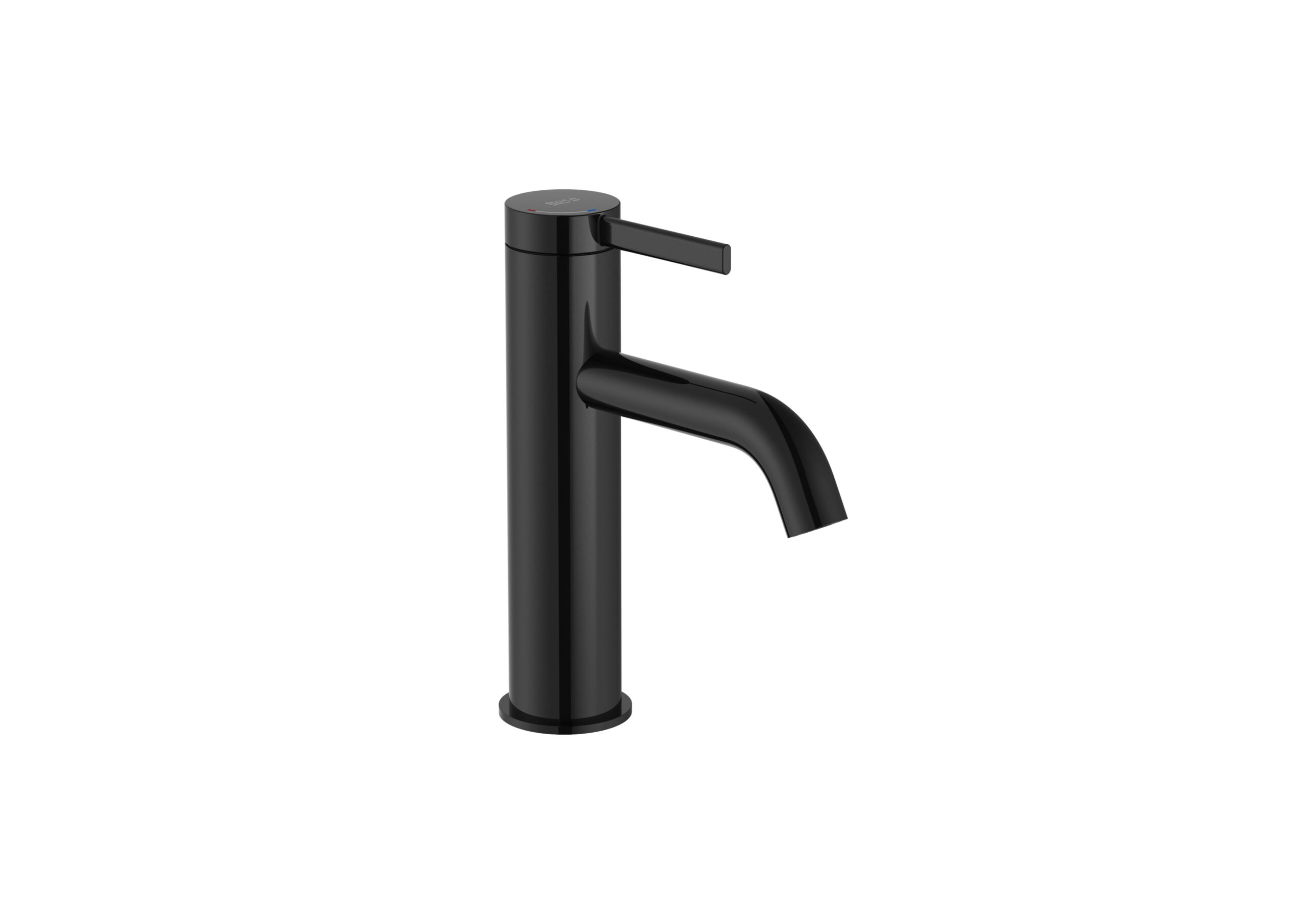 Baterie de lavoar cu aerator, cu ventil click-clack, Roca Ona, negru lucios - imagine 1