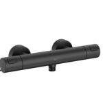 Baterie de dus, cu termostat si divertor, Roca T-500, negru mat