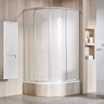 Cabina de dus semirotunda Ravak Supernova Sabina, 90x90 cm, profil saten
