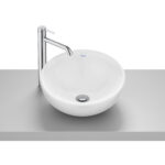 Lavoar pe blat din portelan Roca Bol, 38x38x17 cm, alb lucios