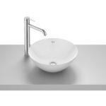 Lavoar pe blat din portelan Roca Bol, 35x35x13,5 cm, alb lucios