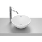 Lavoar pe blat din portelan Roca Bol, 35x35x13,5 cm, alb mat