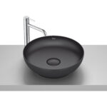 Lavoar pe blat din portelan Roca Bol, 42,5x42,5x13 cm, negru mat