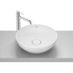 Lavoar pe blat din portelan Roca Bol, 42,5x42,5x13 cm, alb mat