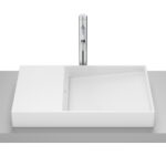 Lavoar pe blat din portelan Roca Horizon Dash, 60x38x8 cm, alb mat