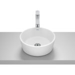 Lavoar pe blat din portelan Roca Optica, 35x35x13 cm, alb mat