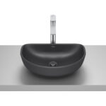 Lavoar pe blat din portelan Roca Optica, 45x30x13 cm, negru mat