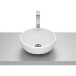 Lavoar pe blat din portelan Roca Optica, 35x35x13 cm, alb mat