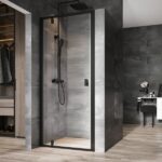 Usa de dus Ravak Nexty NDOP1, 80x195 cm, profil negru+sticla transparenta