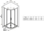 Cabina de duș semirotunda Ravak Blix Slim BLSCP4, 80x80 cm, profil negru mat - imagine 3