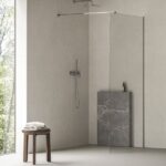 Paravan de dus Walk-in Ravak Wall Air, 90x200 cm, crom+sticla transparenta