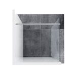 Paravan de dus walk-in Ravak Wall, 100x200 cm, negru+sticla transparenta - imagine 2