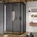 Usa de dus Ravak Blix Slim BLSRV2K, 120x195 cm, profil negru+sticla transparenta
