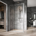 Perete fix de dus Ravak Nexty NPSS, 100x195 cm, profil crom+sticla transparenta - imagine 3