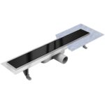 Rigola dus Techman Black Glass, cu supapa antimiros, 70 cm