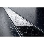 Rigola dus Techman Black Glass, cu supapa antimiros, 70 cm - imagine 2