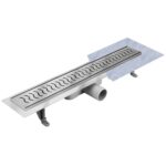 Rigola dus Techman Onda, inox, cu supapa antimiros, 50 cm