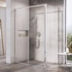 Perete fix de dus Ravak Blix Slim BLSPS, 80x195 cm, profil crom+sticla transparenta